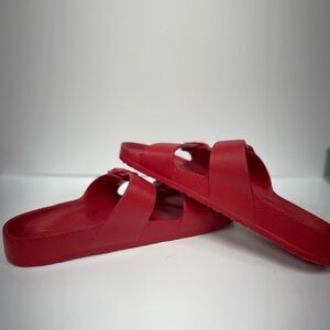 Target Red Double Strap Slide Sandals Women’s Size 10